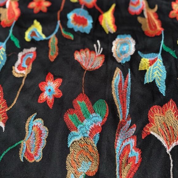 MSK Floral Embroidered Black Dress - Picture 14 of 16